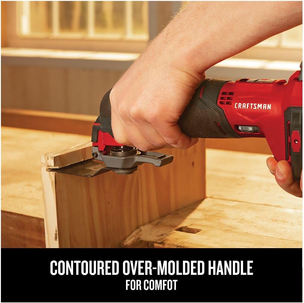 CRAFTSMAN V20 Cordless Multi-Tool, Oscillating Tool Kit, 16 Piece Kit with Blades, Sand Paper, Battery and Charger Included (CMCE500D1)6