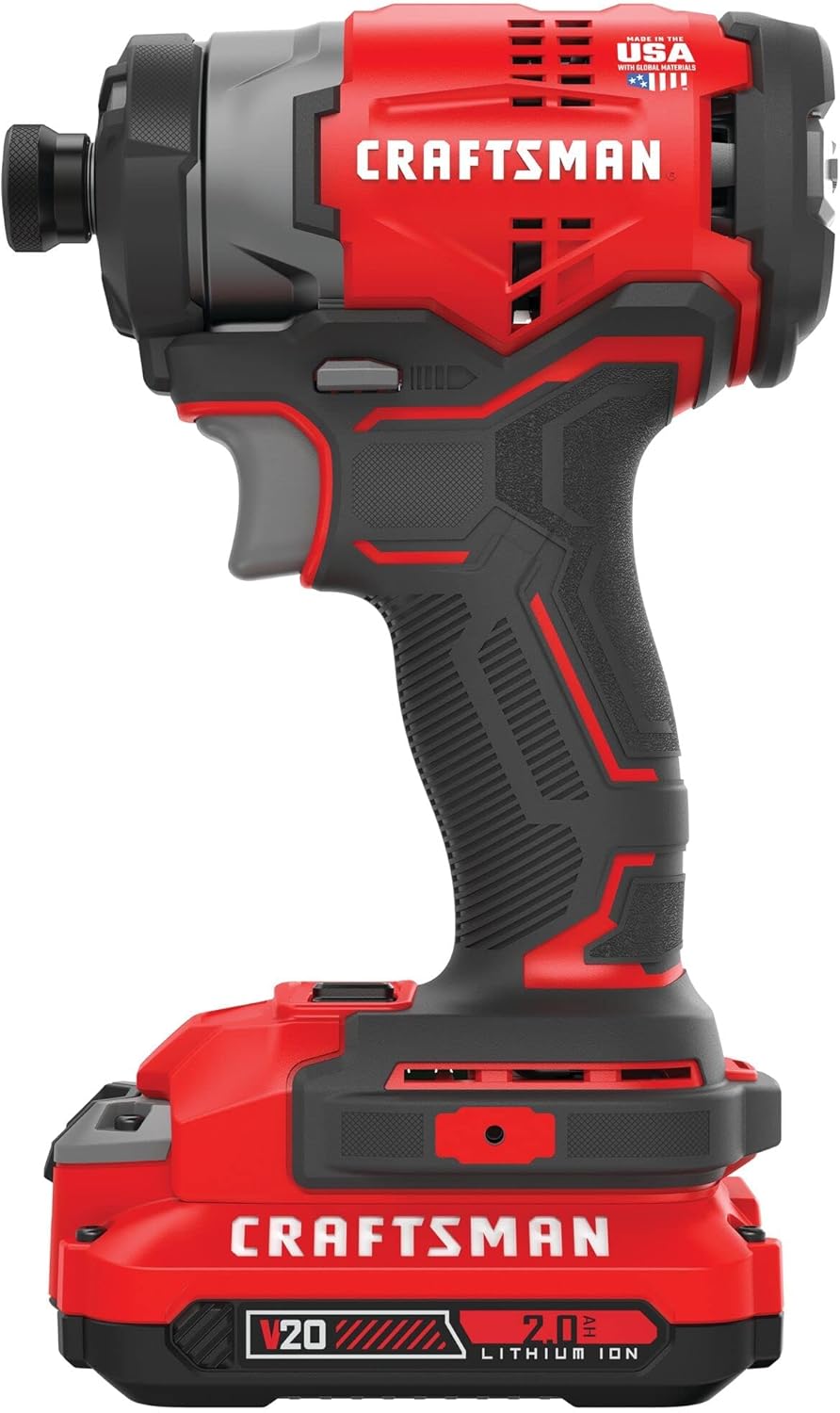 CRAFTSMAN V20 Impact Driver Kit, Cordless, 1 4 Inch, 2 Batteries and Charger Included (CMCF820D2)1