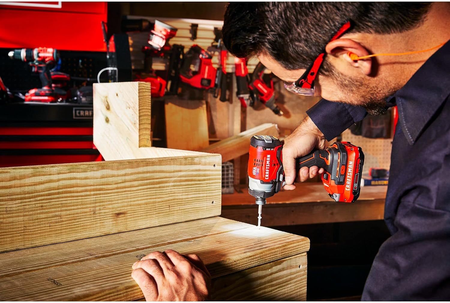 CRAFTSMAN V20 Impact Driver Kit, Cordless, 1 4 Inch, 2 Batteries and Charger Included (CMCF820D2)6