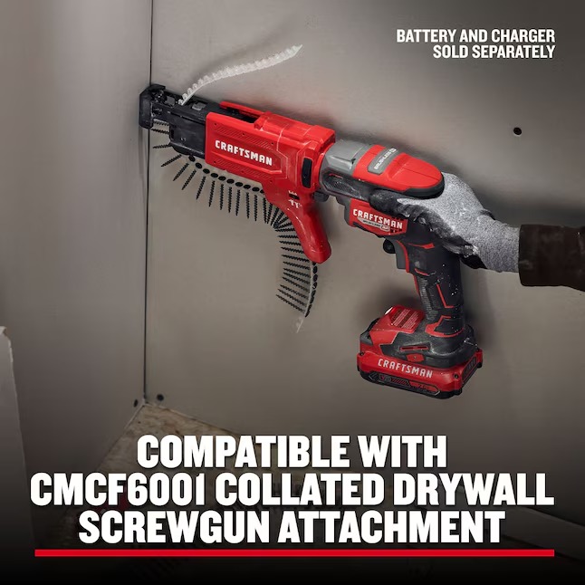 CRAFTSMAN V20 RP 20-volt Max Lithium Ion (li-ion) Collated Fastener Brushless Screw Gun (Charger Not Included)6_11zon