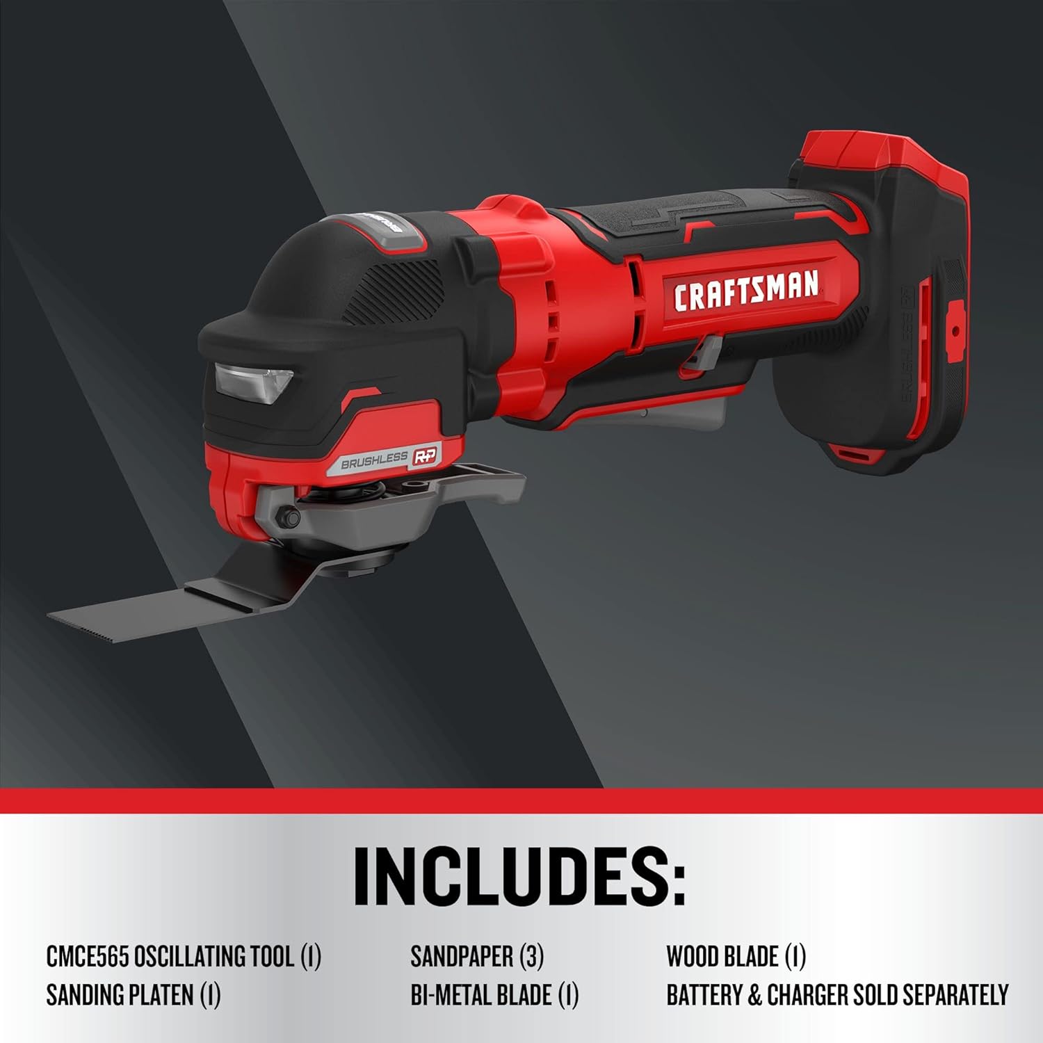 CRAFTSMAN V20 RP Cordless Multi-Tool, Oscillating Tool, up to 19,000 OPM, Bare Tool Only (CMCE565B)5