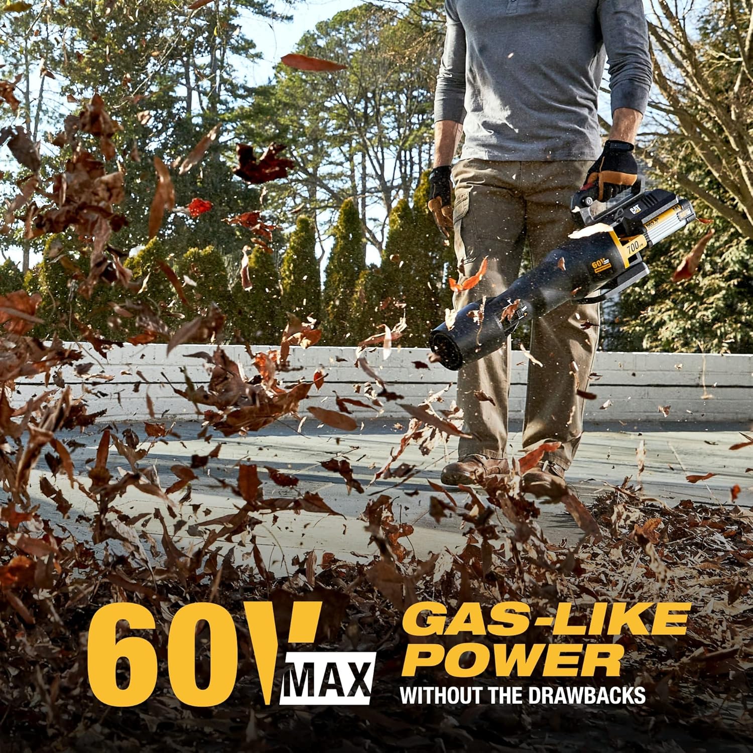 Cat DG650 60V 700 CFM 135 MPH Leaf Blower Cordless with Battery and Charger,Adjustable Speed Blowers for Lawn Care,Lightweight Cordless Leaf Blower with Variable Air Control Battery&Charger Include12