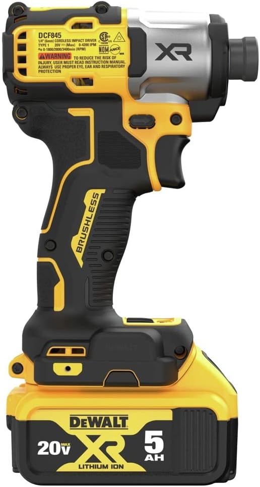 DEWALT 20V MAX Impact Driver, Cordless, 3-Speed, 2 Batteries and Charger Included (DCF845P2)9