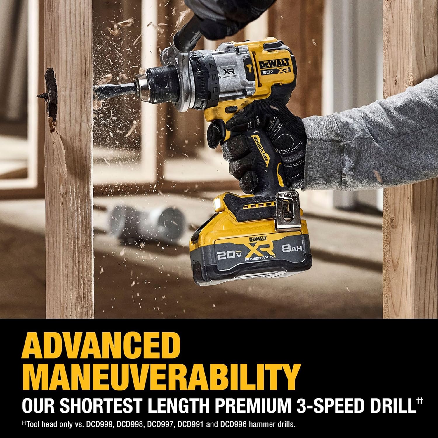 DEWALT 20V MAX XR 1 2 Inch Cordless Hammer Drill Kit with 8AH Battery and Charger (DCD1007WW1)0
