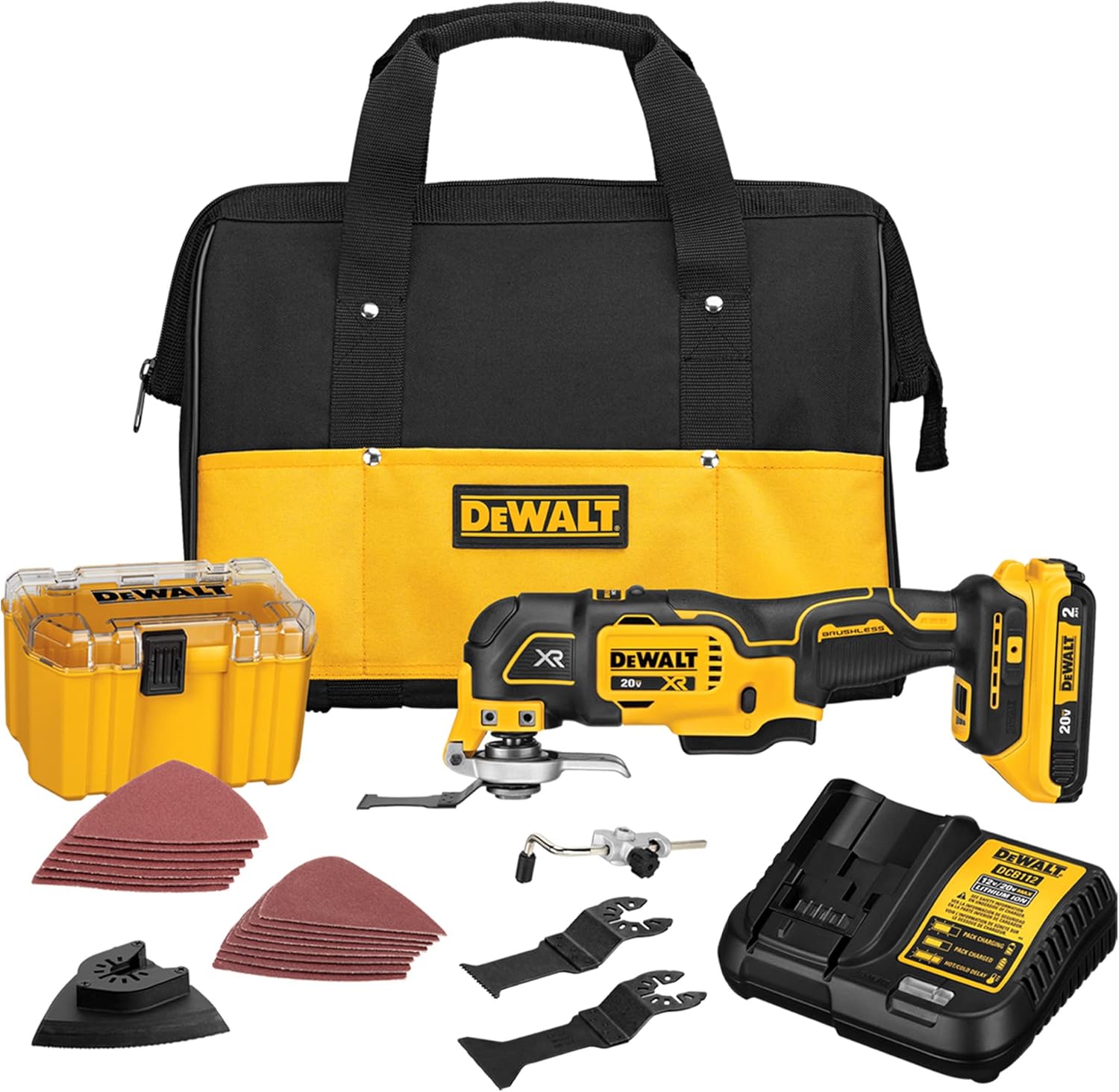 DEWALT 20V MAX XR Multi-Tool Kit, Oscillating Tool, 3-Speed, Quick Blade Change for Multi-Tool Needs, Cordless (DCS356D1) DEWALT 20V MAX XR Multi-Tool Kit, Oscillating Tool, 3-Speed, Quick Blade Change for Multi-Tool Needs, Cordless (DCS356D1)