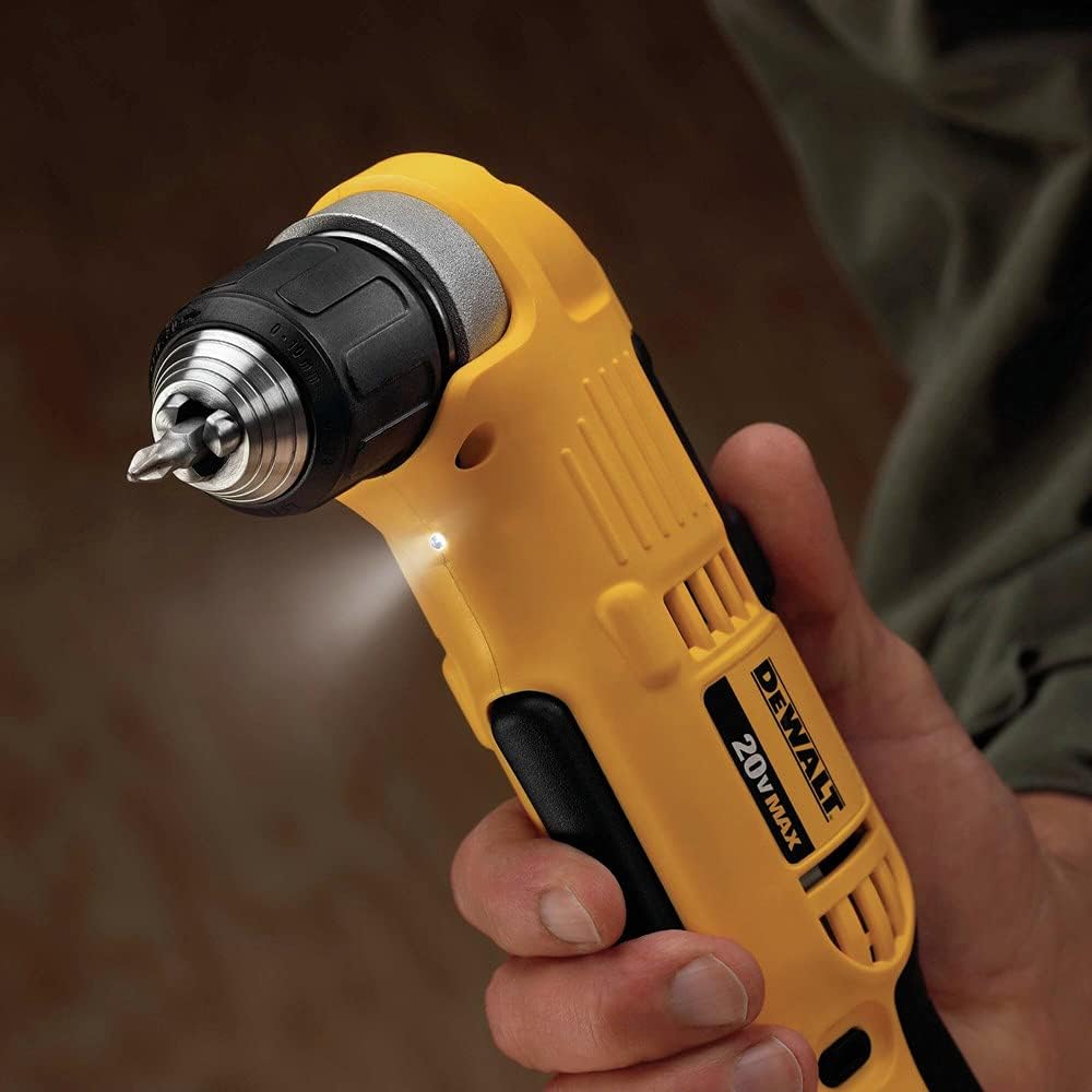 DEWALT DCD740C1 Right Angle Drill Kit, Yellow, 0.50