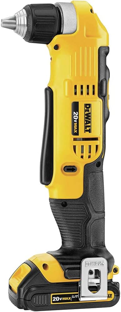 DEWALT DCD740C1 Right Angle Drill Kit, Yellow, 0.52