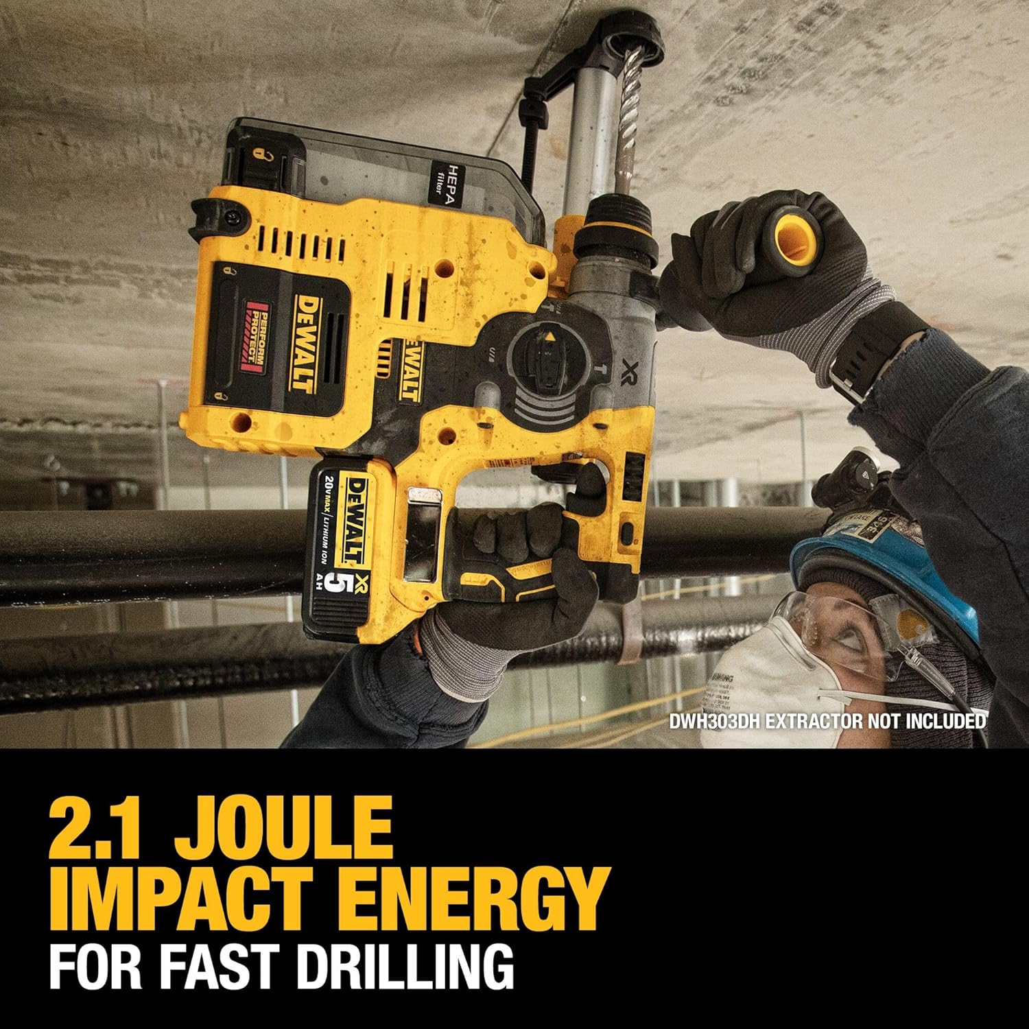 DEWALT DCH273P2 20V Max Brushless SDS Rotary Hammer with 5 Ah Batteries7