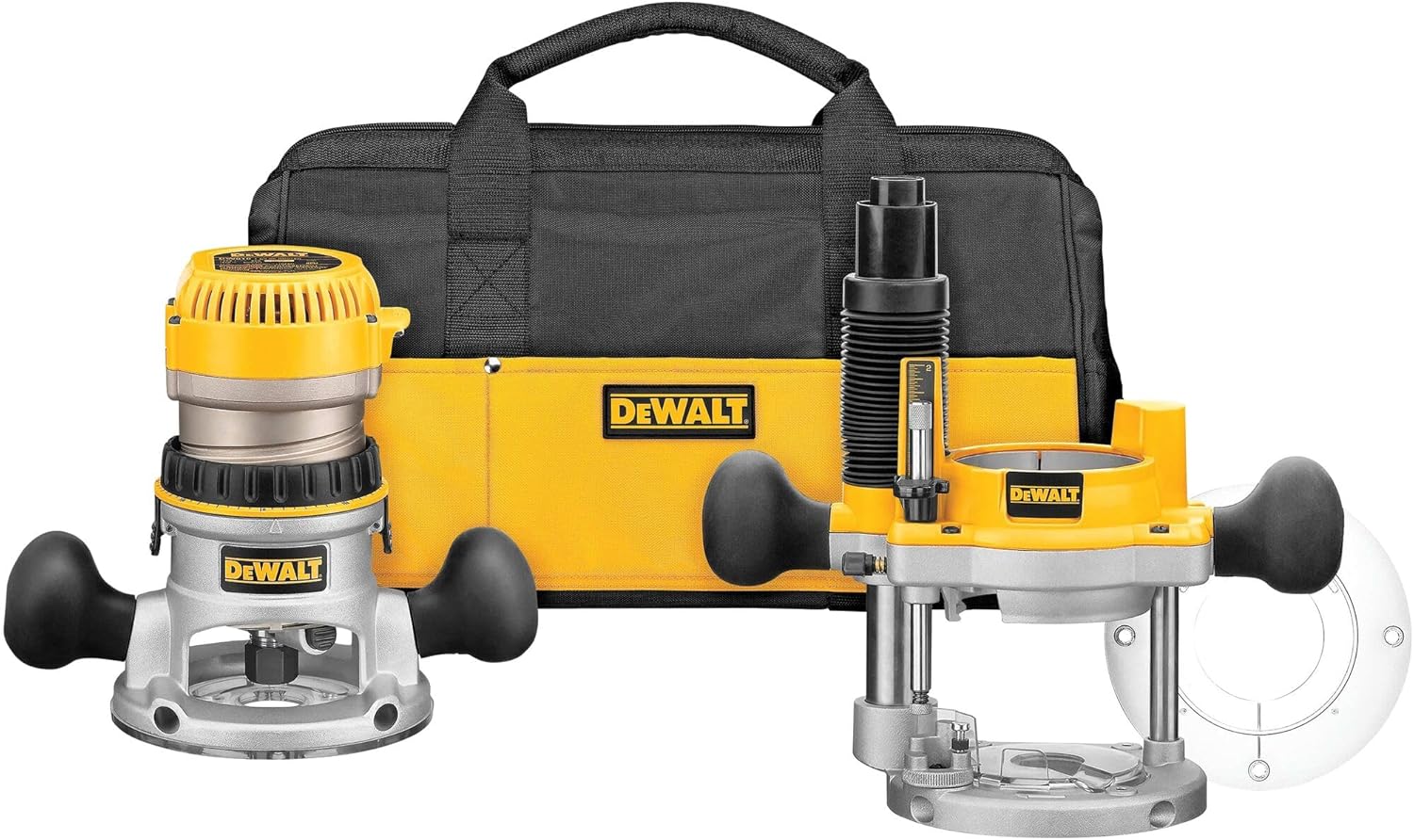 DEWALT Router, Fixed and Plunge Base Kit, Soft Start, 12-Amp, 24,000 RPM, Variable Speed Trigger, Corded (DW618PKB) DEWALT Router, Fixed and Plunge Base Kit, Soft Start, 12-Amp, 24,000 RPM, Variable Speed Trigger, Corded (DW618PKB)