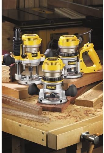 DEWALT Router, Fixed and Plunge Base Kit, Soft Start, 12-Amp, 24,000 RPM, Variable Speed Trigger, Corded (DW618PKB)0