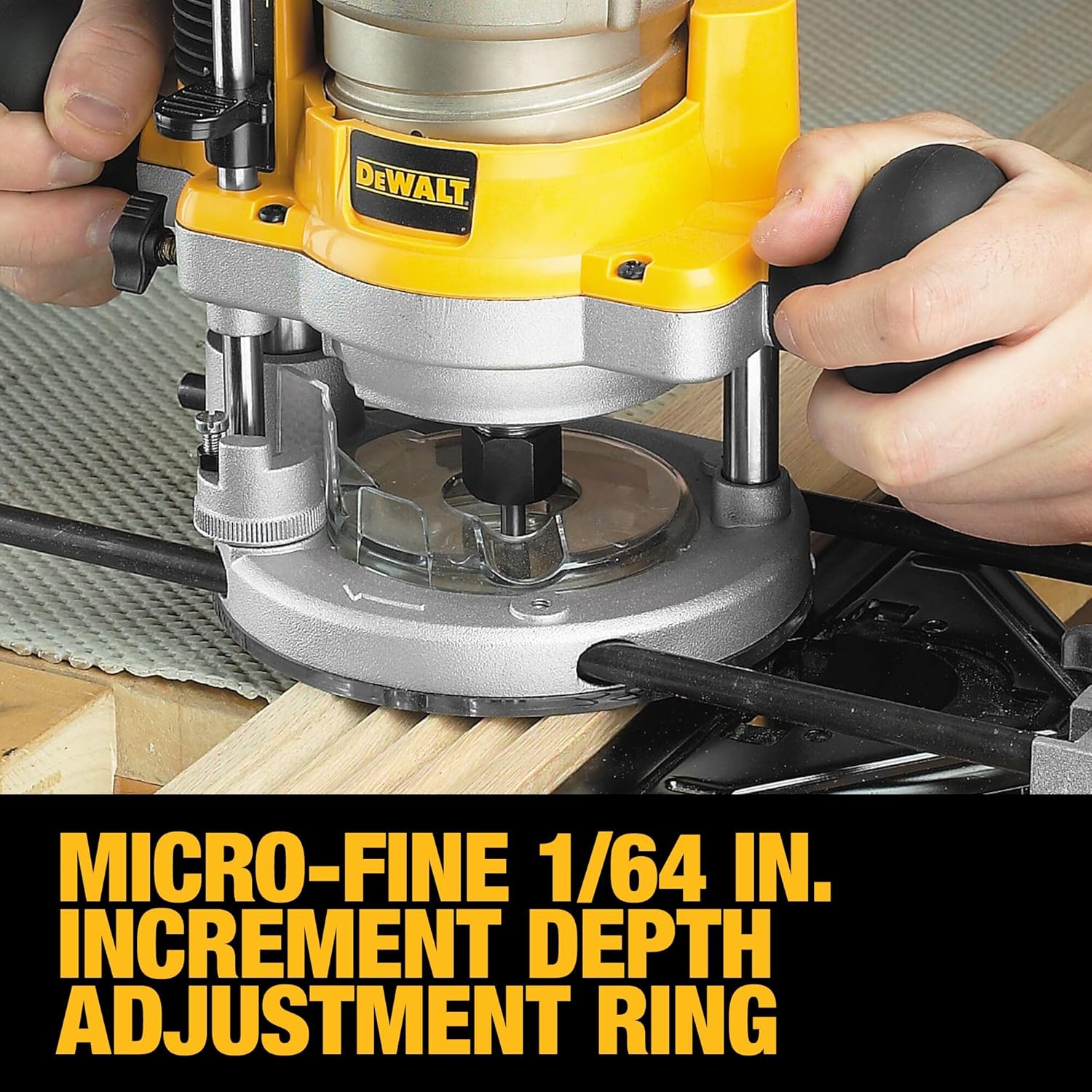 DEWALT Router, Fixed and Plunge Base Kit, Soft Start, 12-Amp, 24,000 RPM, Variable Speed Trigger, Corded (DW618PKB)4