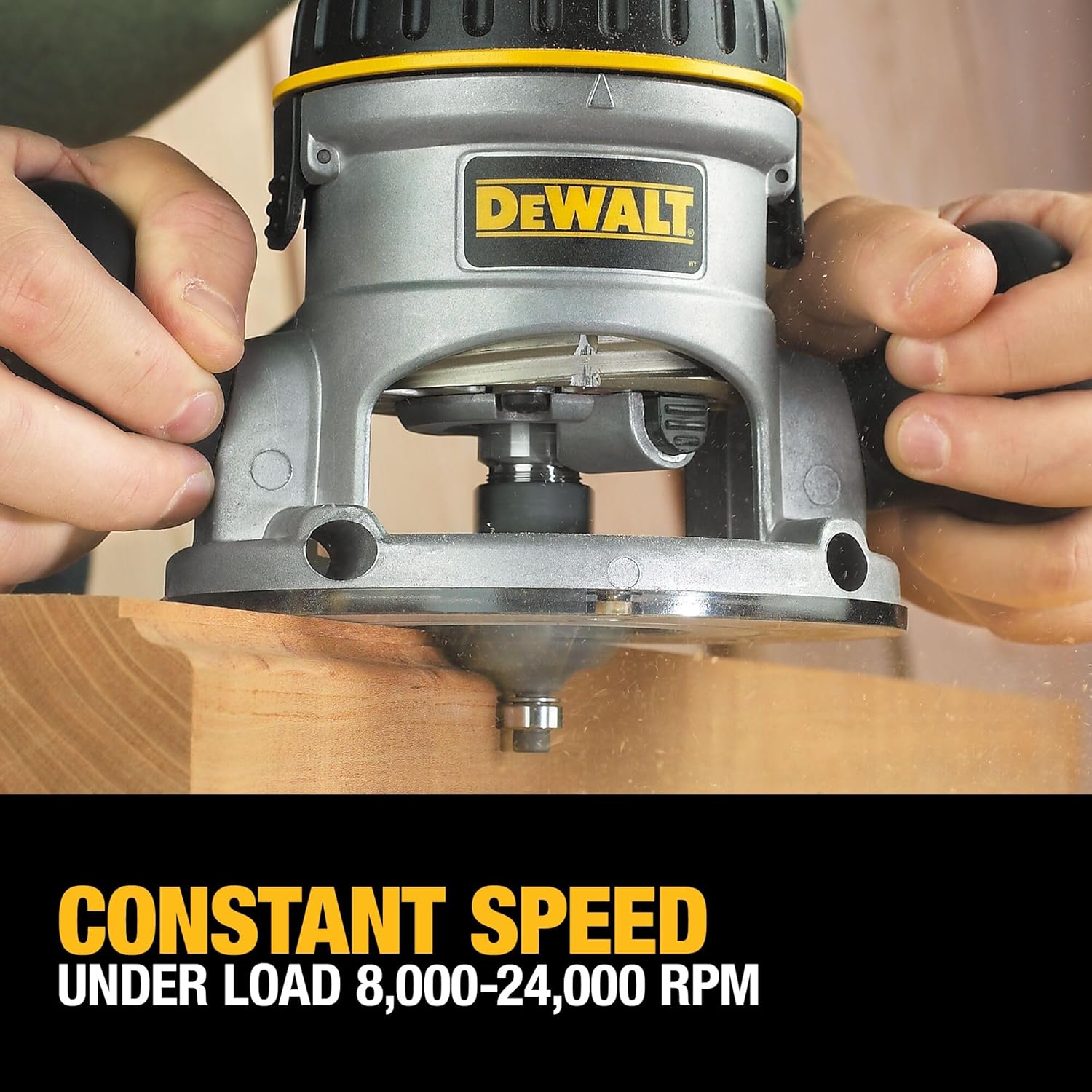DEWALT Router, Fixed and Plunge Base Kit, Soft Start, 12-Amp, 24,000 RPM, Variable Speed Trigger, Corded (DW618PKB)6