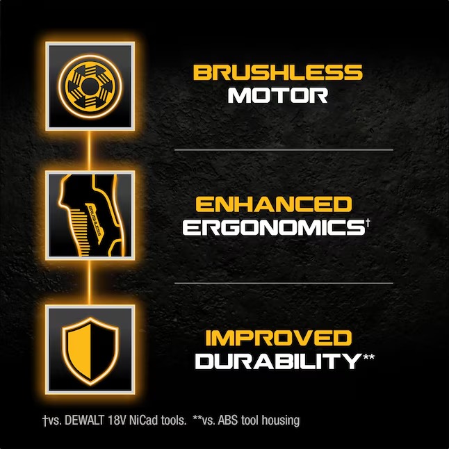 DEWALT XR 20-volt Max Variable Brushless 1 2-in Drive Cordless Impact Wrench (Battery and Charger Included)9_11zon