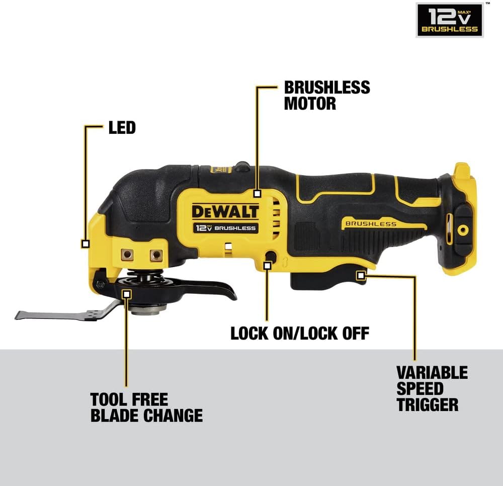 DEWALT XTREME 12V MAX Brushless Cordless Oscillating Tool with Blades and Adaptor, Bare Tool Only (DCS353B)2