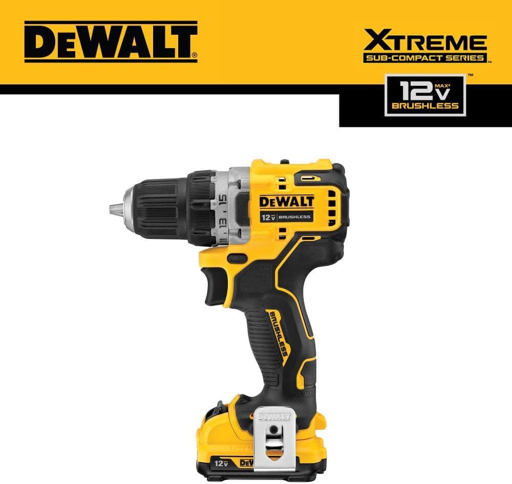 DEWALT XTREME 12V MAX Cordless Drill Driver Kit, 3 8-Inch (DCD701F2)12