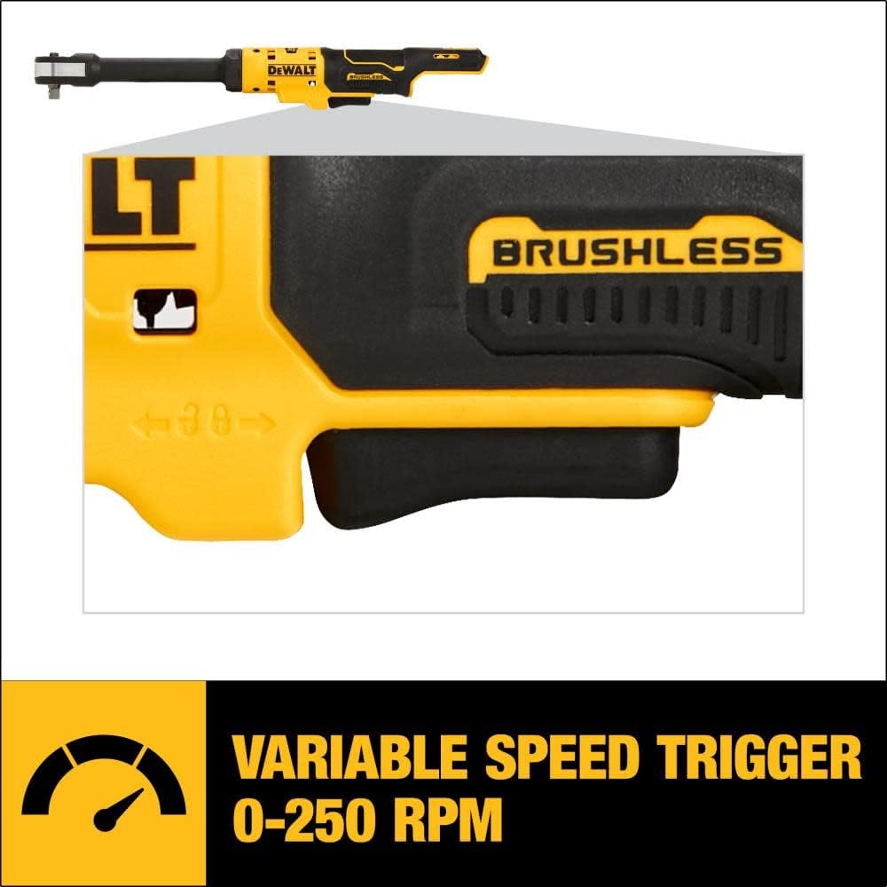 DEWALT XTREME 12V MAX Cordless Ratchet, Brushless,3 8 in., Extended Reach, Tool Only (DCF503EB)0