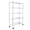 EFINE Steel Heavy Duty 5-Tier Utility Shelving Unit (48-in W x 18-in D x 72-in H), Chrome, (350-lb Capacity Per Shelf)