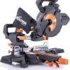 Evolution Power Tools R185SMS+ Sliding Miter Saw with Multi-Material Cutting, 45 Degree Bevel, 50 Degree Miter, 210 mm Slide, Blade Included Cuts Wood Plastic Metal & More, 7-1/4"