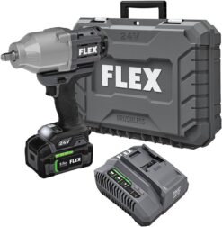 FLEX 24V Brushless Cordless 1/2-Inch 1,150 Ft-Lbs High Torque Impact Wrench Kit with 5.0Ah Lithium Battery and 160W Fast Charger - FX1471-1C