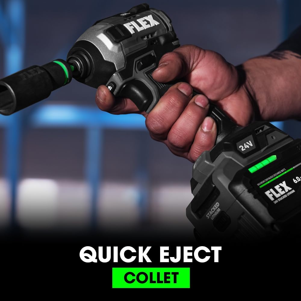 FLEX 24V Brushless Cordless 1 4-Inch 2,500 In-Lbs Torque Quick Eject Hex Impact Driver Multi-Mode Tool Only, Battery and Charger Not Included - FX1371A-Z4
