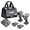 FLEX FXM205-2A COMPACT 24-volt 2-Tool Brushless Power Tool Combo Kit with Soft Case (2-Batteries Included and Charger Included)