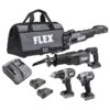 FLEX FXM404-2A 24-volt 4-Tool Brushless Power Tool Combo Kit with Soft Case (2-Batteries and Charger Included)