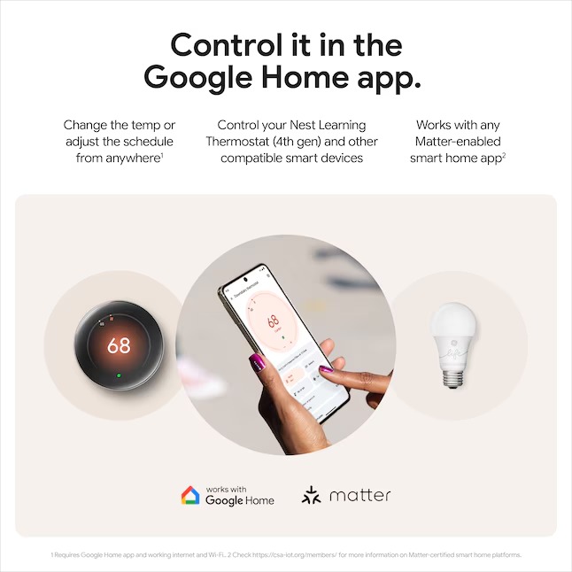 Google Nest Learning Thermostat (4th Gen) with Temp Sensor - Polished Obsidian - GA05169-US6_11zon