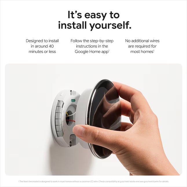 Google Nest Learning Thermostat (4th Gen) with Temp Sensor - Polished Obsidian - GA05169-US8_11zon