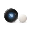 Google Nest Learning Thermostat (4th Gen) with Temp Sensor - Polished Obsidian - GA05169-US