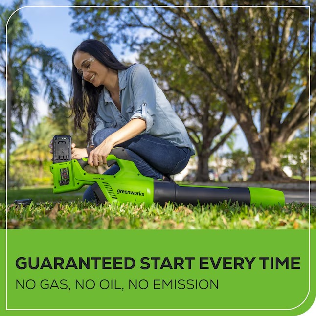 Greenworks BL48L4410 24-volt 585-CFM 140-MPH Battery Handheld Leaf Blower 4 Ah (Battery and Charger Included)11_11zon