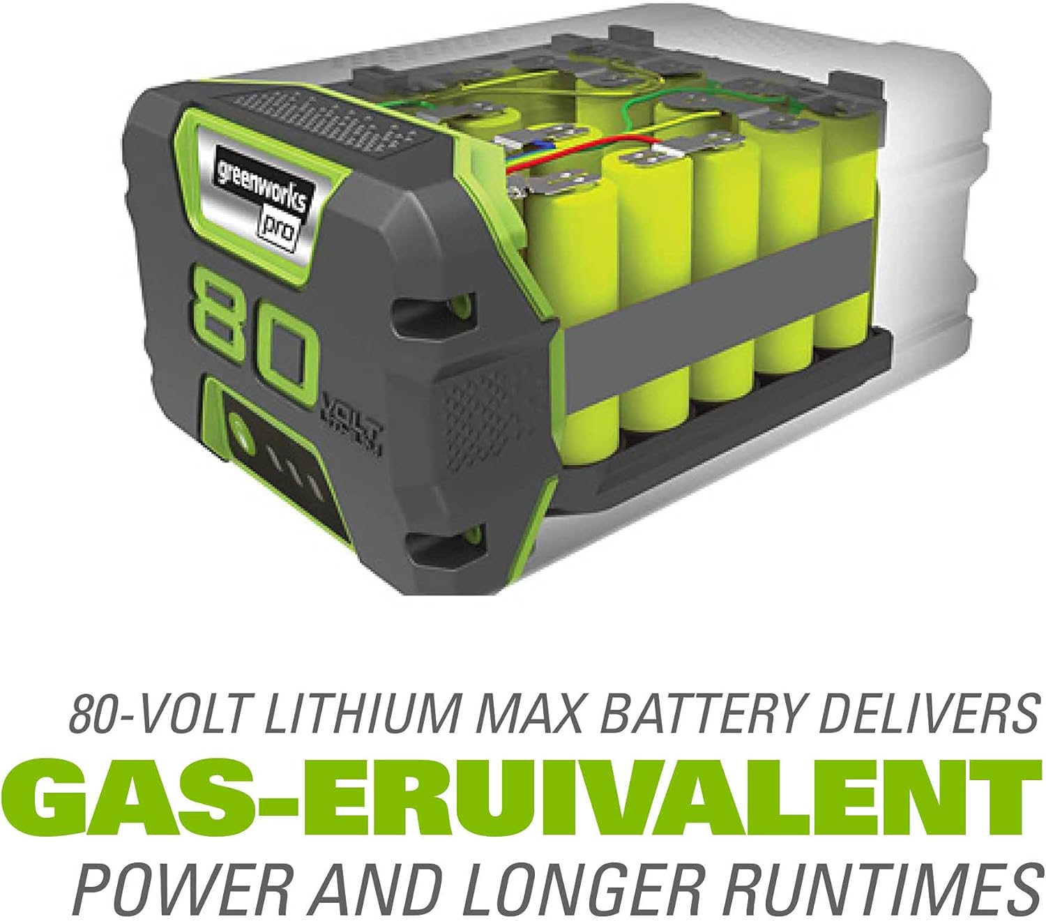 Greenworks BPB80L2510 80V (180 MPH 610 CFM 75+ Compatible Tools) Cordless Brushless Backpack Blower, 2.5Ah Battery and Rapid Charger Included, Green Black-