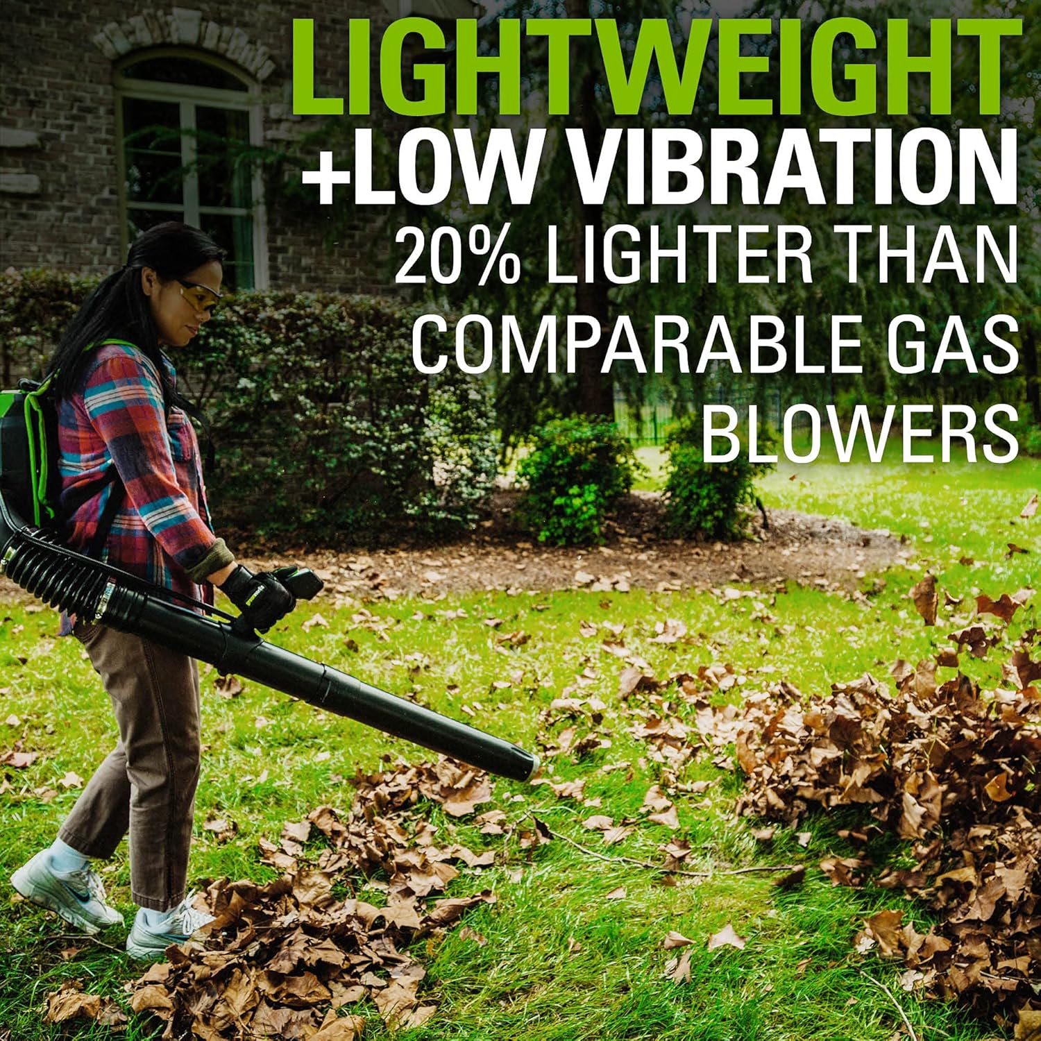 Greenworks BPB80L2510 80V (180 MPH 610 CFM 75+ Compatible Tools) Cordless Brushless Backpack Blower, 2.5Ah Battery and Rapid Charger Included, Green Black0