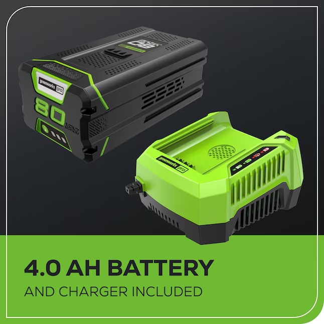 Greenworks BPB80L410 80-volt 610-CFM 180-MPH Battery Backpack Leaf Blower 4 Ah (Battery and Charger Included)7_11zon