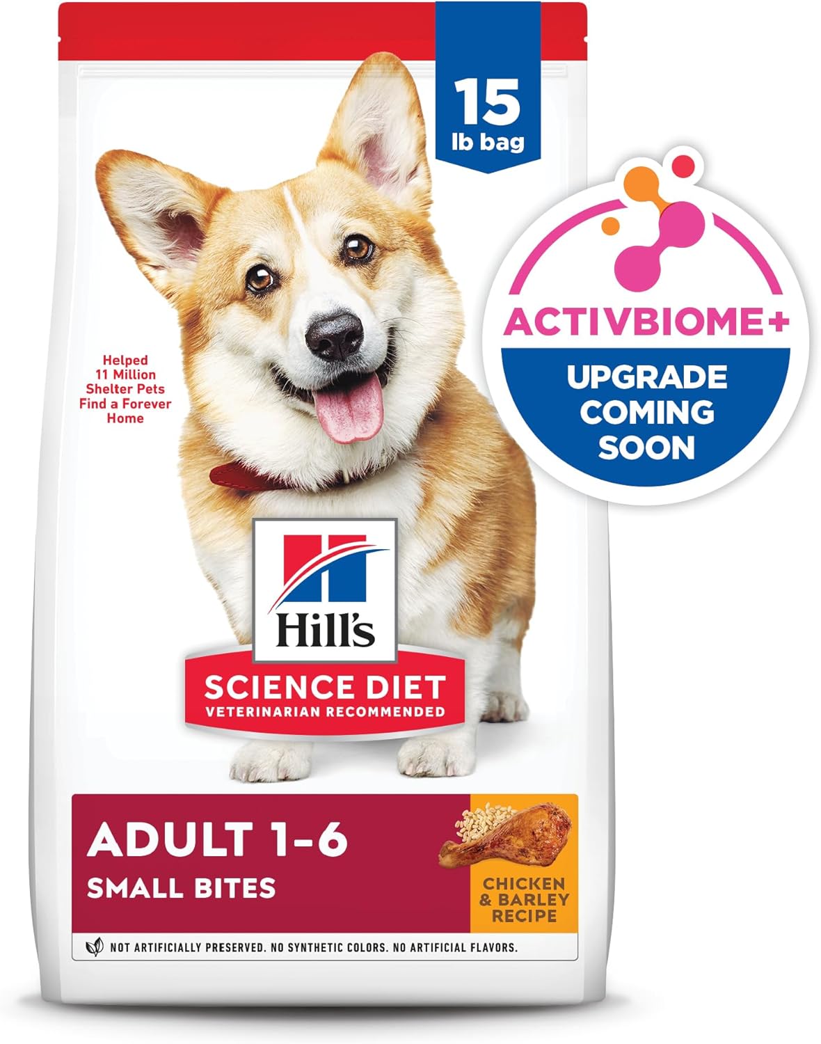 Hill's Science Diet Adult 1-6, Adult 1-6 Premium Nutrition, Small Kibble, Dry Dog Food, Chicken & Barley, 15 lb Bag13