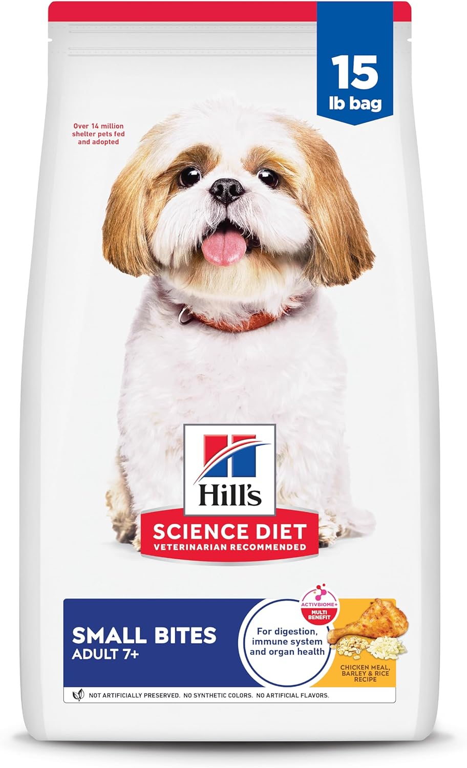 Hill's Science Diet Adult 7+, Senior Adult 7+ Premium Nutrition, Small Kibble, Dry Dog Food, Chicken, Brown Rice, & Barley, 15 lb Bag Hill's Science Diet Adult 7+, Senior Adult 7+ Premium Nutrition, Small Kibble, Dry Dog Food, Chicken, Brown Rice, & Barley, 15 lb Bag