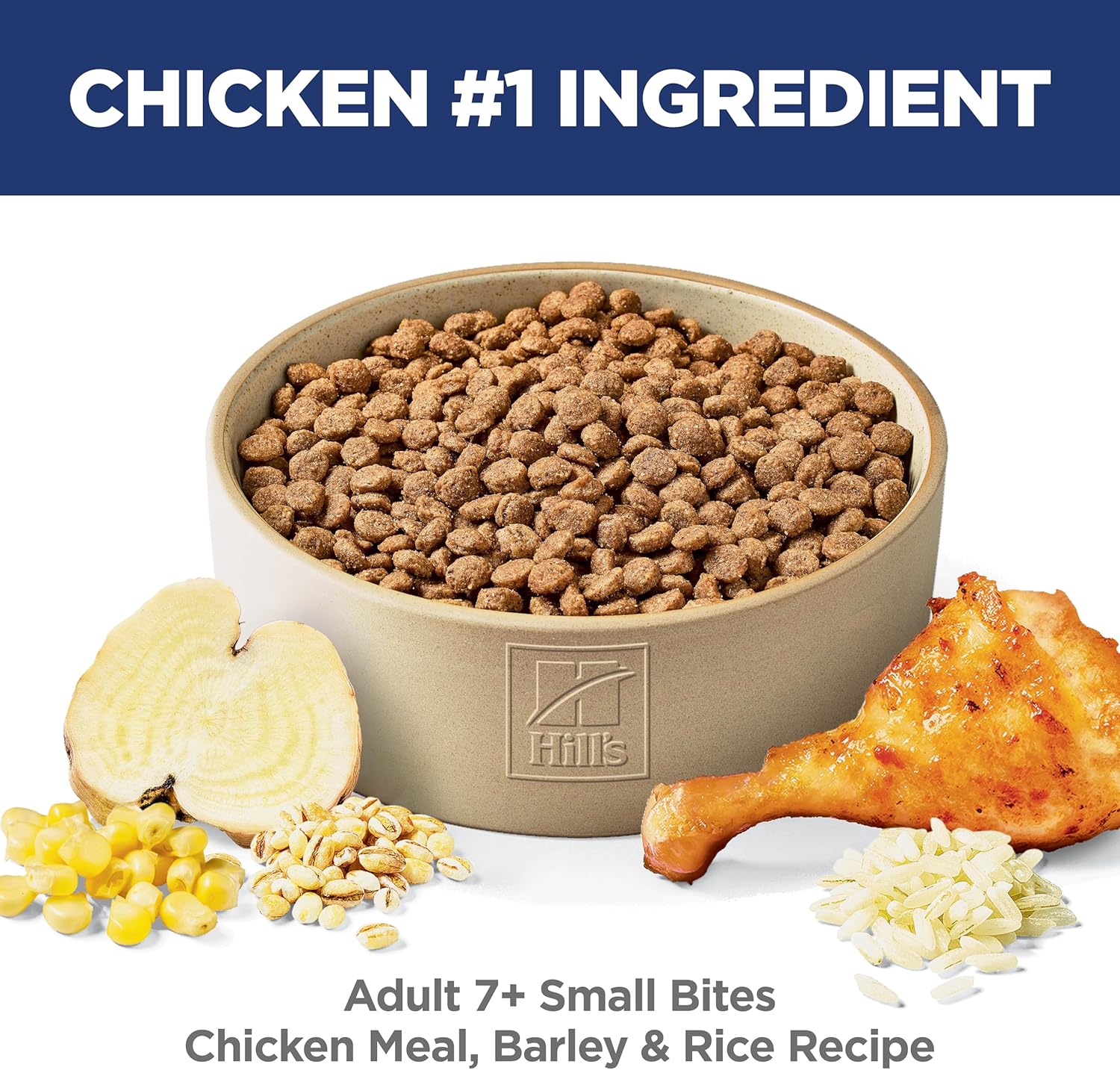 Hill's Science Diet Adult 7+, Senior Adult 7+ Premium Nutrition, Small Kibble, Dry Dog Food, Chicken, Brown Rice, & Barley, 15 lb Bag2