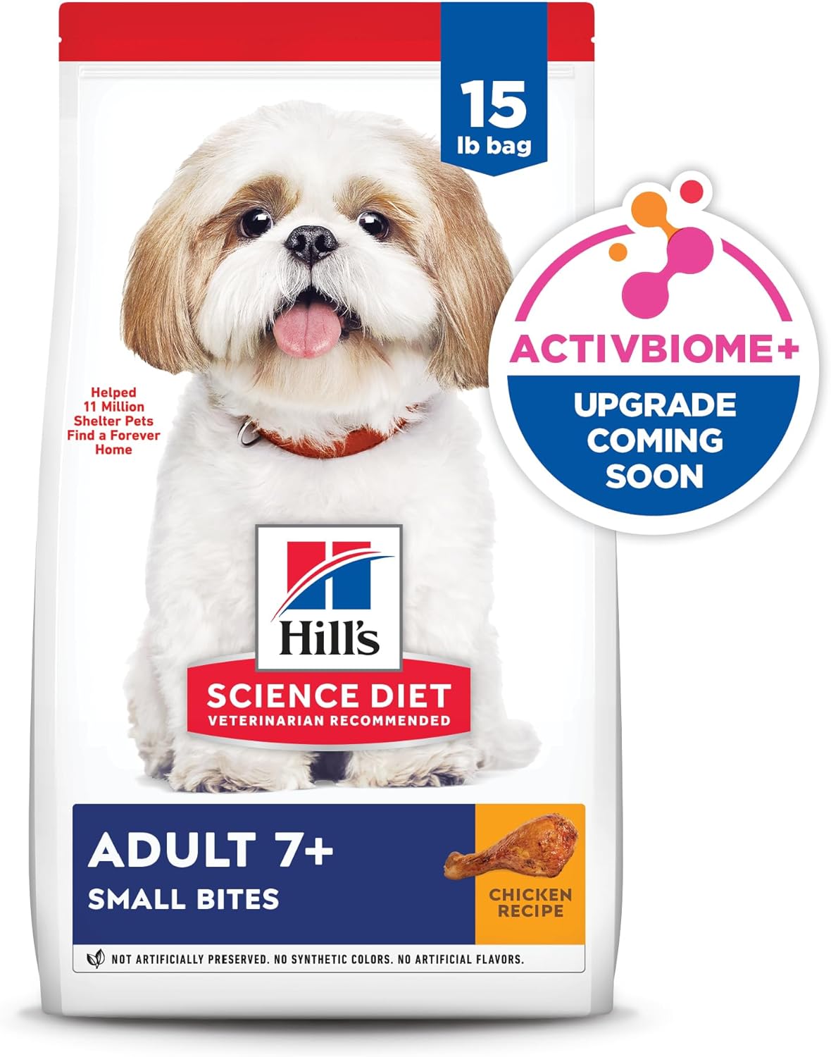Hill's Science Diet Adult 7+, Senior Adult 7+ Premium Nutrition, Small Kibble, Dry Dog Food, Chicken, Brown Rice, & Barley, 15 lb Bag6