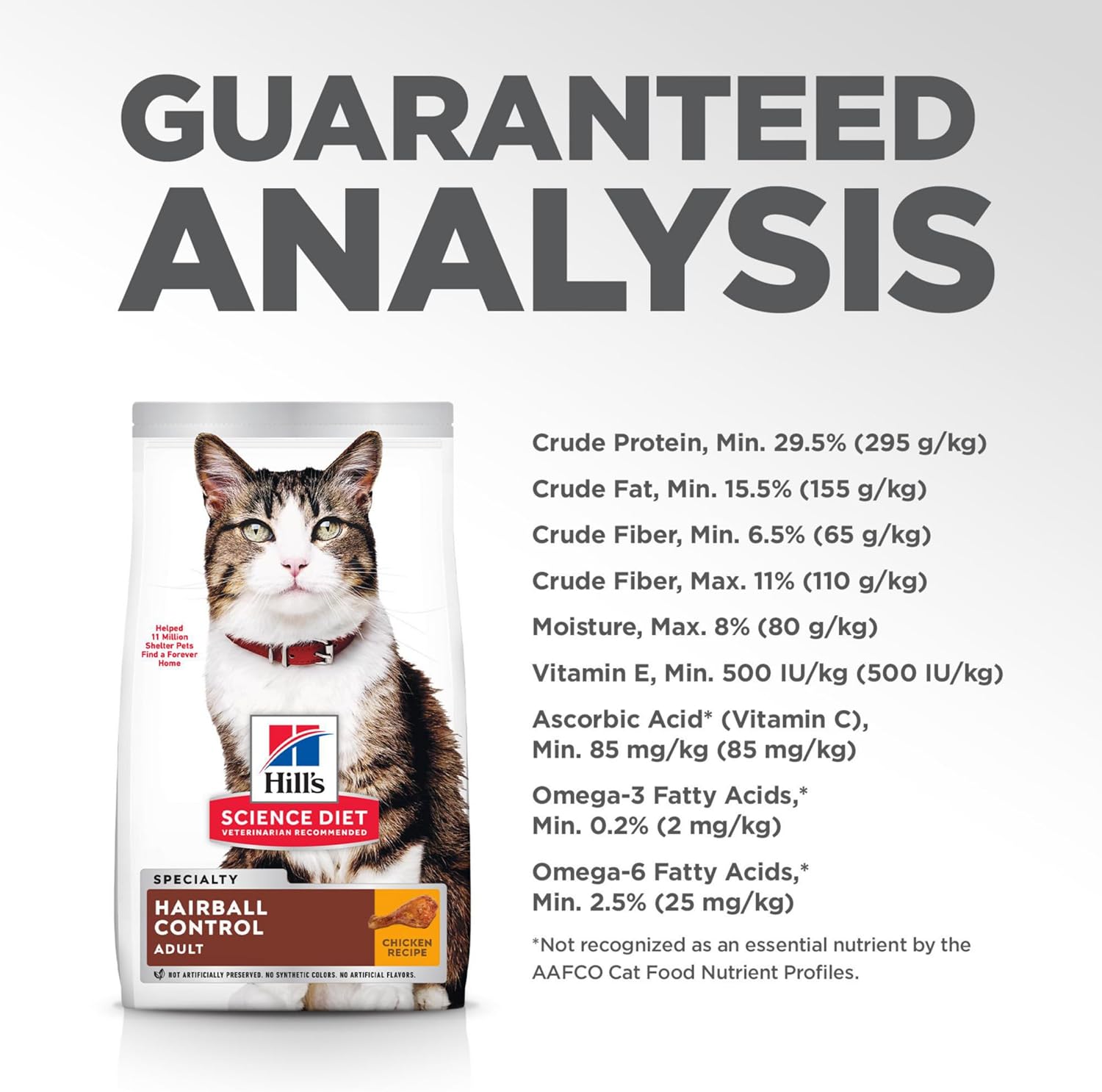 Hill's Science Diet Adult Hairball Control Chicken Recipe Dry Cat Food, 15.5 lbs.18
