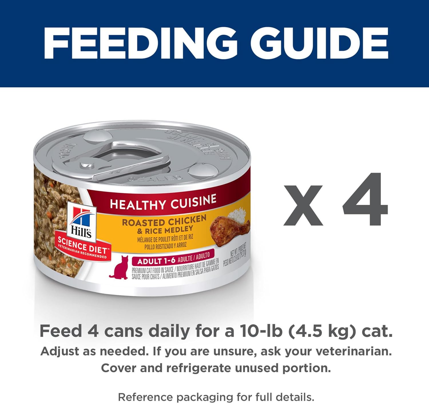 Hill's Science Diet Healthy Cuisine, Adult 1-6, Great Taste, Wet Cat Food, Roasted chicken & Rice Stew, 2.8 oz Can, Case of 2411