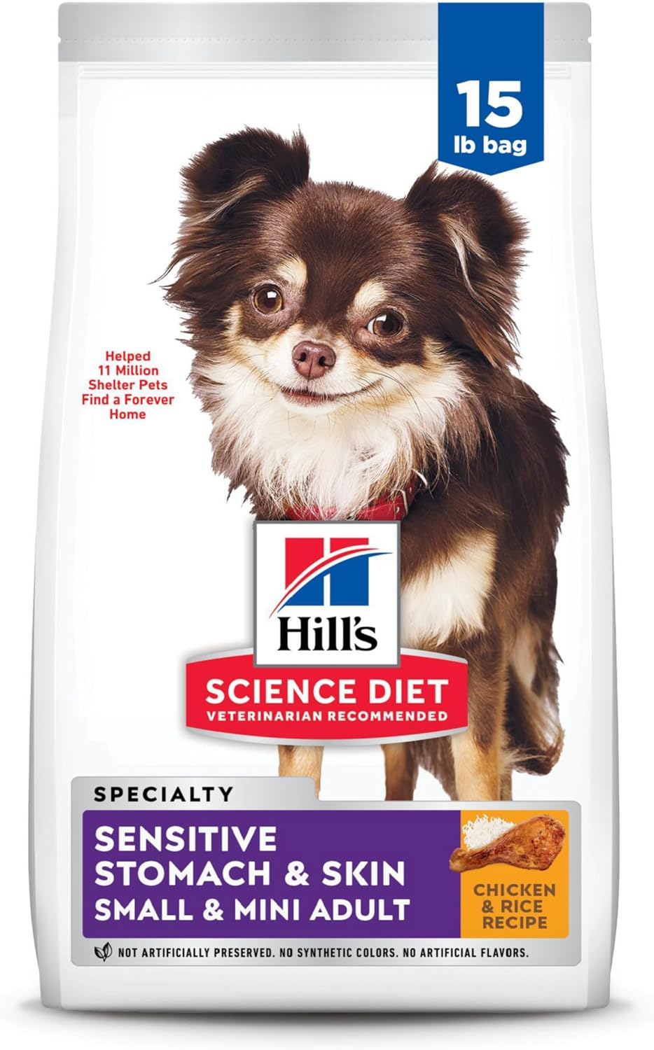 Hill's Science Diet Sensitive Stomach & Skin, Adult 1-6, Small & Mini Breeds Stomach & Skin Sensitivity Support, Dry Dog Food, Chicken Recipe, 15 lb Bag Hill's Science Diet Sensitive Stomach & Skin, Adult 1-6, Small & Mini Breeds Stomach & Skin Sensitivity Support, Dry Dog Food, Chicken Recipe, 15 lb Bag