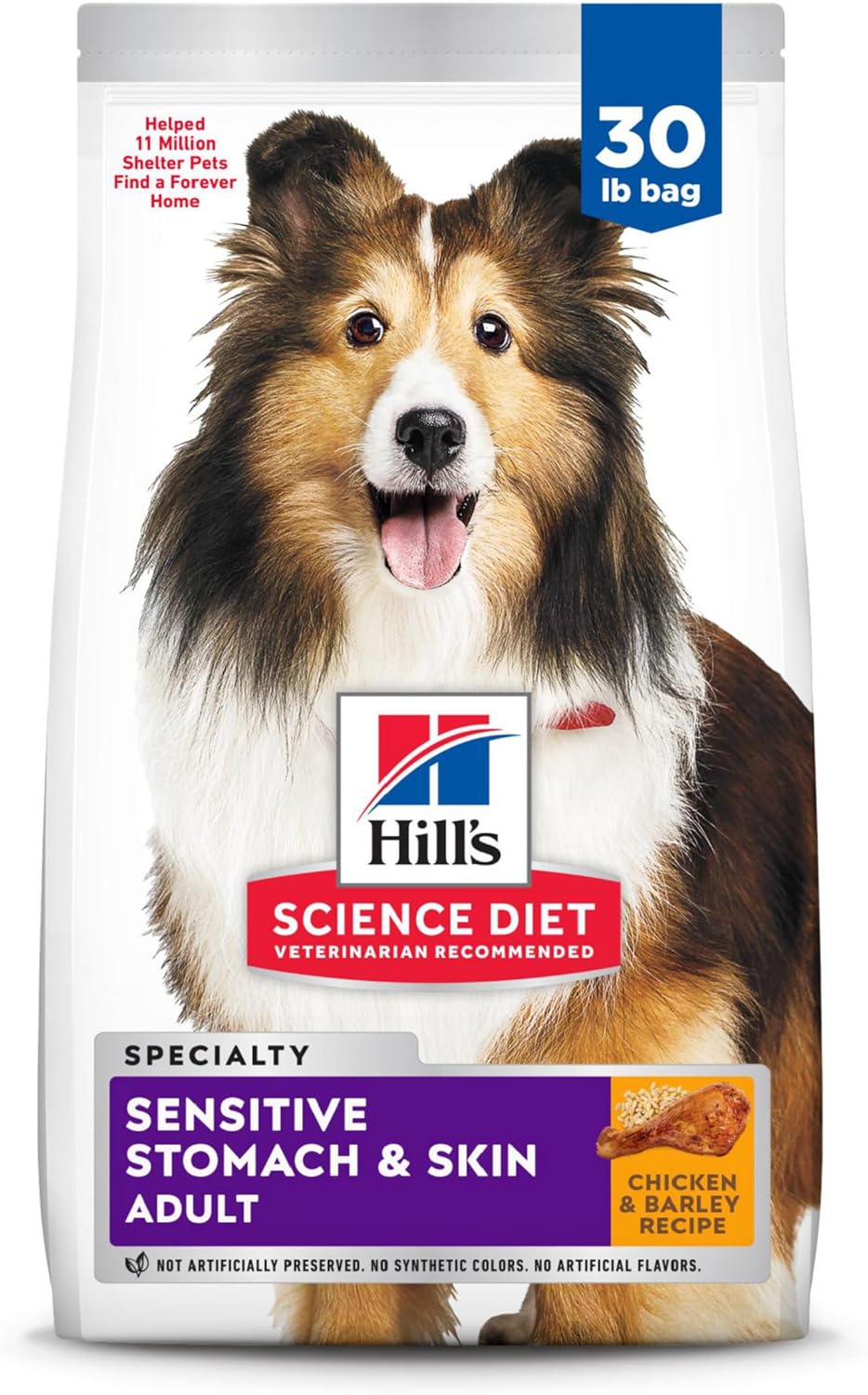 Hill's Science Diet Sensitive Stomach & Skin, Adult 1-6, Stomach & Skin Sensitivity Support, Dry Dog Food, Chicken Recipe, 30 lb Bag Hill's Science Diet Sensitive Stomach & Skin, Adult 1-6, Stomach & Skin Sensitivity Support, Dry Dog Food, Chicken Recipe, 30 lb Bag