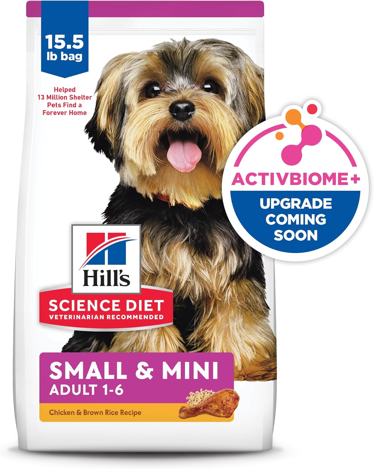 Hill's Science Diet Small & Mini, Adult 1-6, Small & Mini Breeds Premium Nutrition, Dry Dog Food, Chicken & Brown Rice, 15.5 lb Bag1089