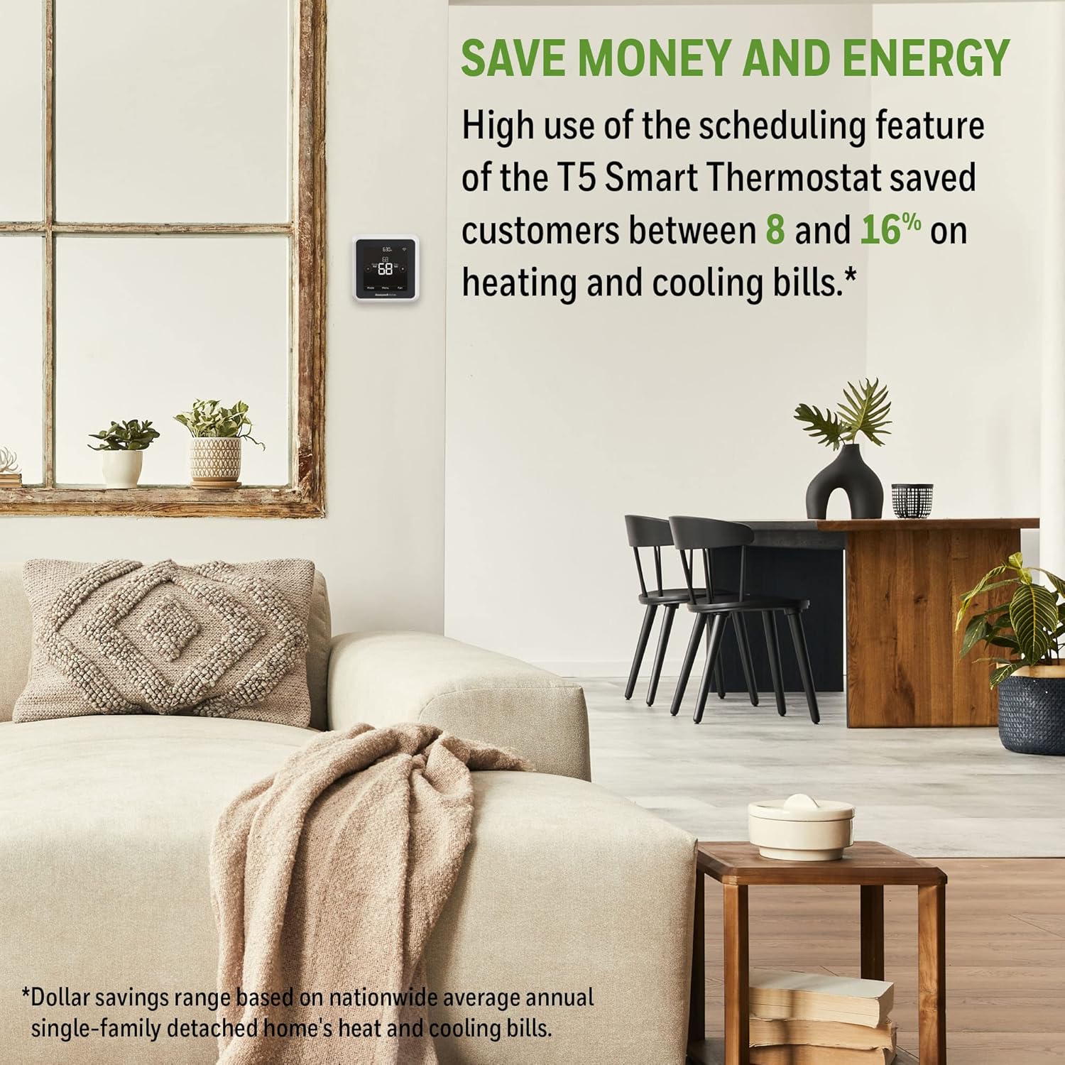 Honeywell Home RTH8800WF2022, T5 WiFi Smart Thermostat, 7 Day-Programmable Touchscreen, Alexa Ready, Geofencing Technology, Energy Star, C-Wire Required3