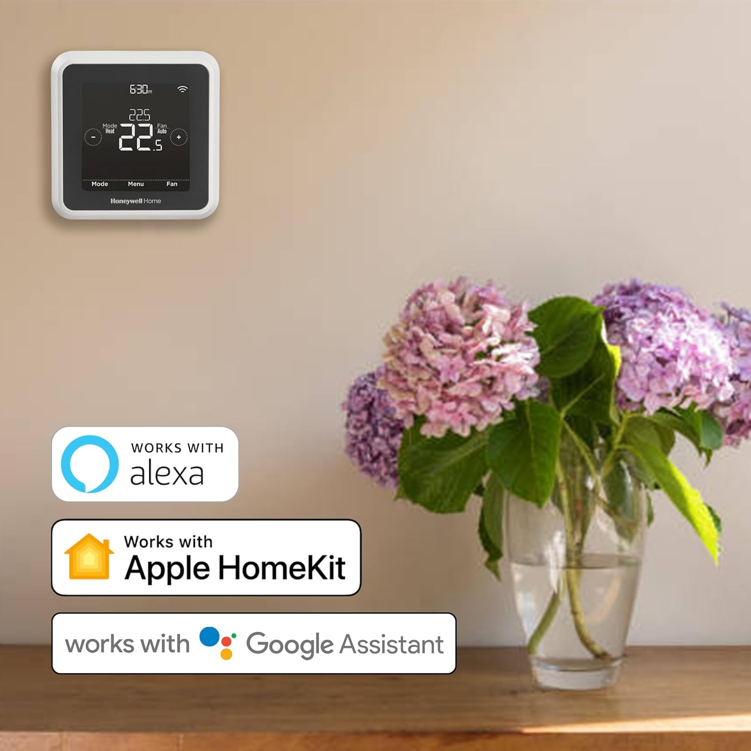 Honeywell Home RTH8800WF2022, T5 WiFi Smart Thermostat, 7 Day-Programmable Touchscreen, Alexa Ready, Geofencing Technology, Energy Star, C-Wire Required6
