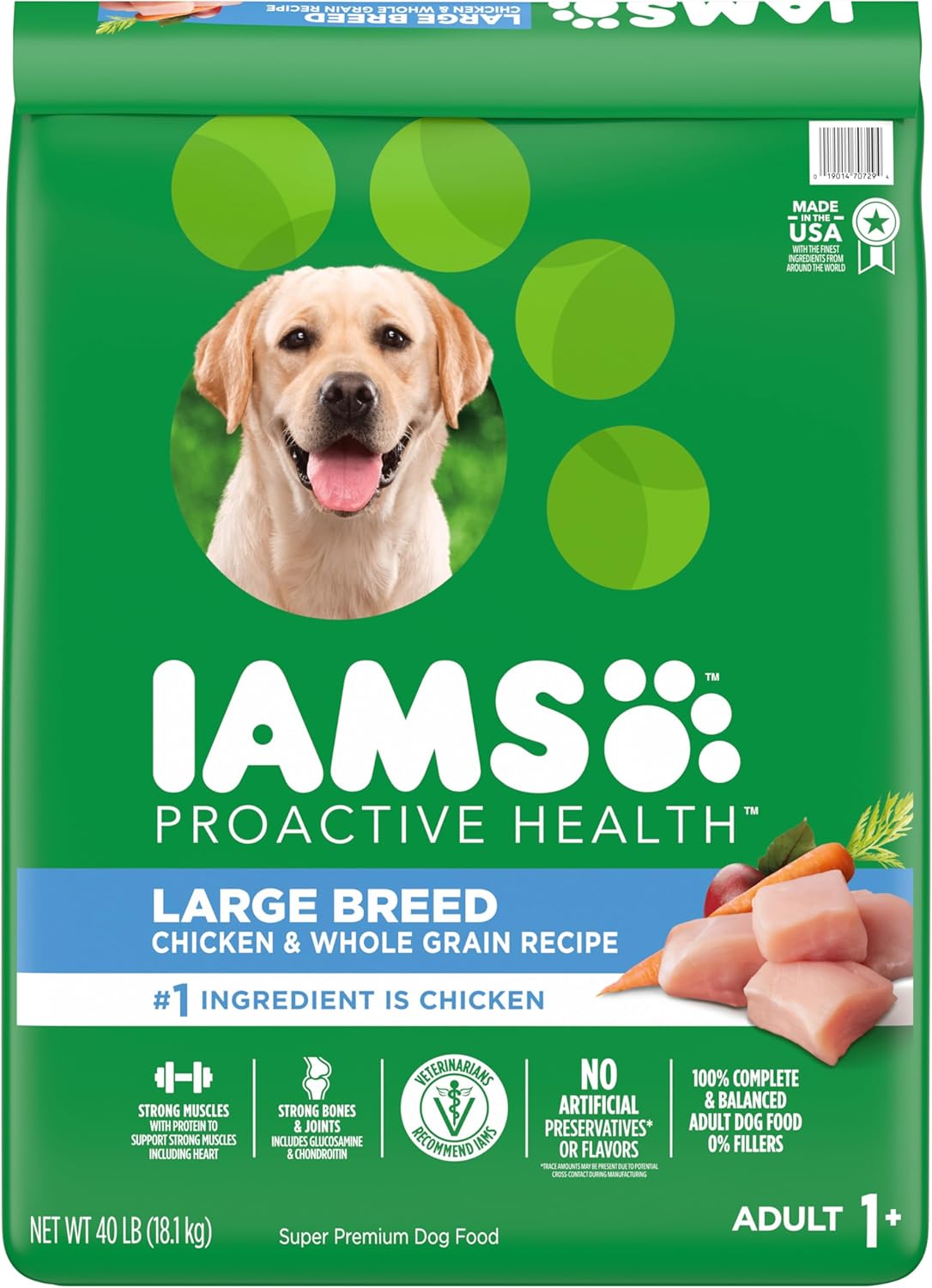 IAMS Adult High Protein Large Breed Dry Dog Food with Real Chicken, 40 lb. Bag IAMS Adult High Protein Large Breed Dry Dog Food with Real Chicken, 40 lb. Bag
