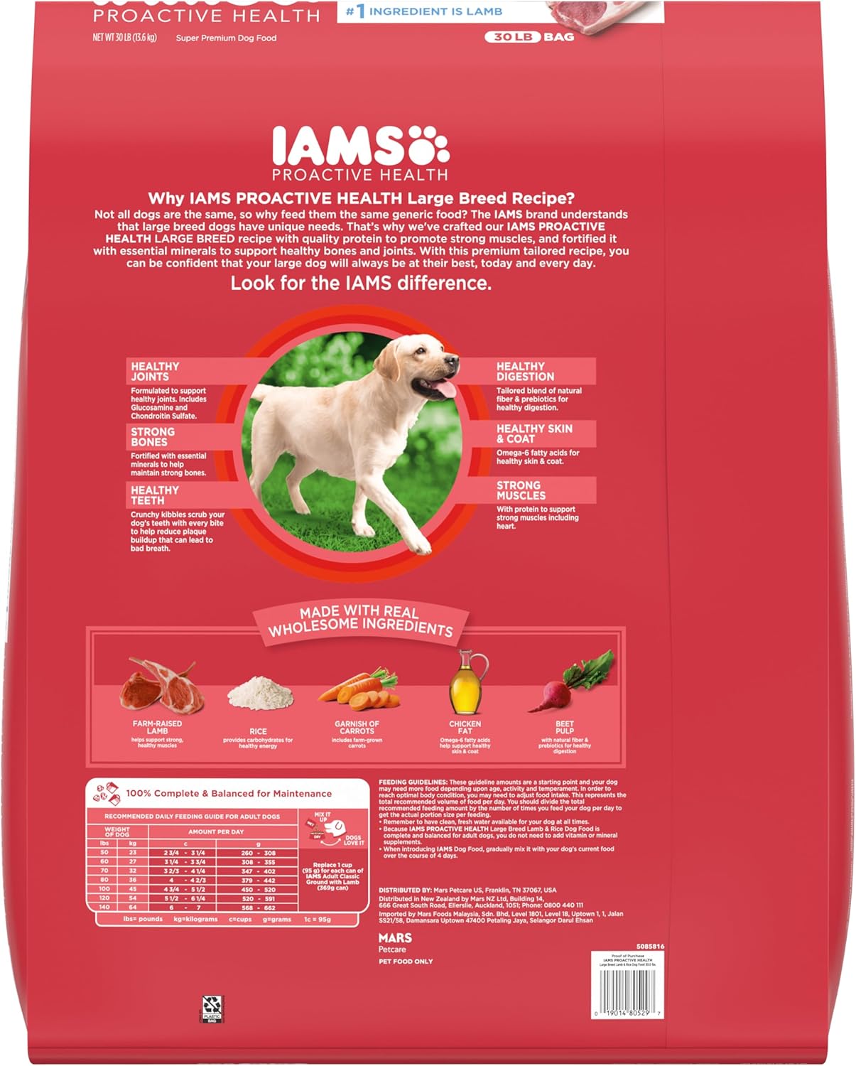 IAMS Large Breed Adult Dry Dog Food Lamb & Rice Recipe, 30 lb. Bag1