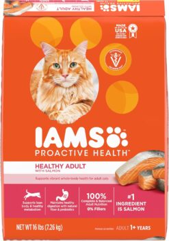 IAMS Proactive Health Adult Healthy Dry Cat Food with Salmon, 16 lb. Bag