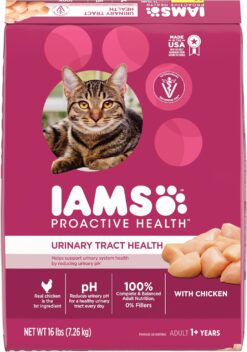 IAMS Proactive Health Adult Urinary Tract Healthy Dry Cat Food with Chicken, 16 lb. Bag