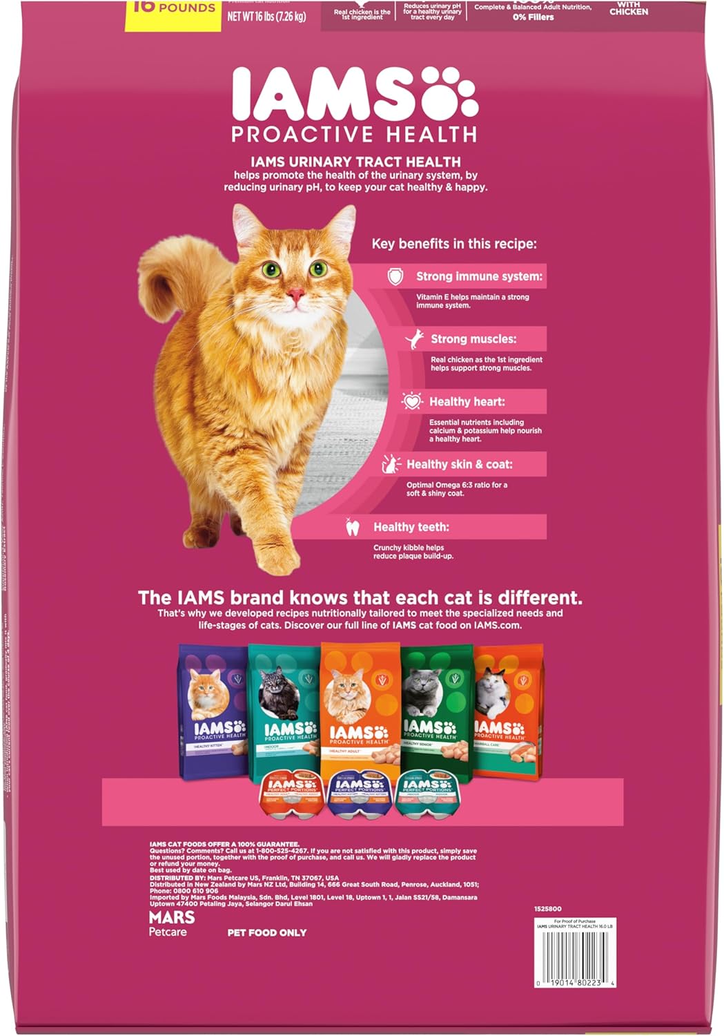 IAMS Proactive Health Adult Urinary Tract Healthy Dry Cat Food with Chicken, 16 lb. Bag`