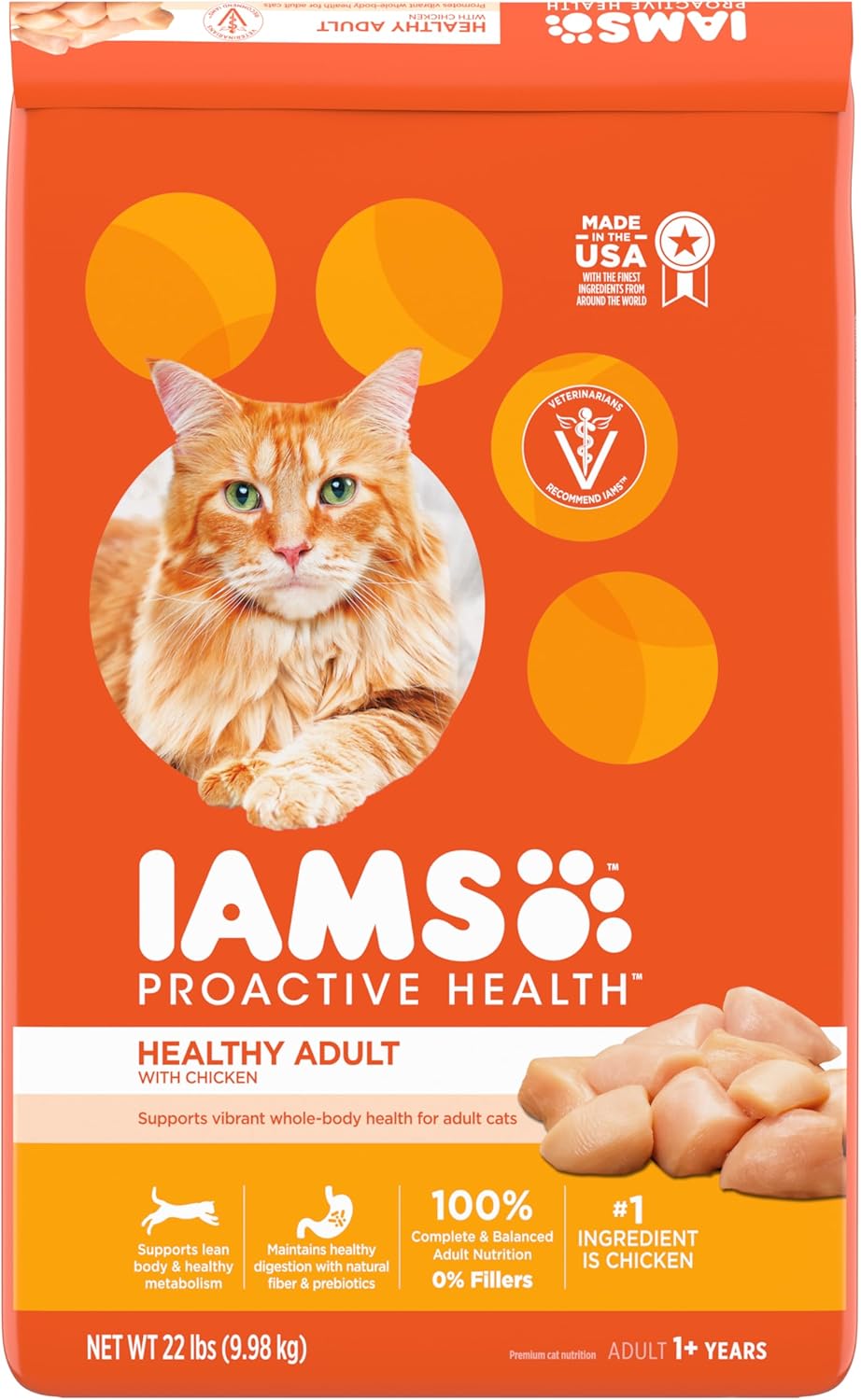 IAMS Proactive Health Healthy Adult Dry Cat Food with Chicken, 22 lb. Bag IAMS Proactive Health Healthy Adult Dry Cat Food with Chicken, 22 lb. Bag